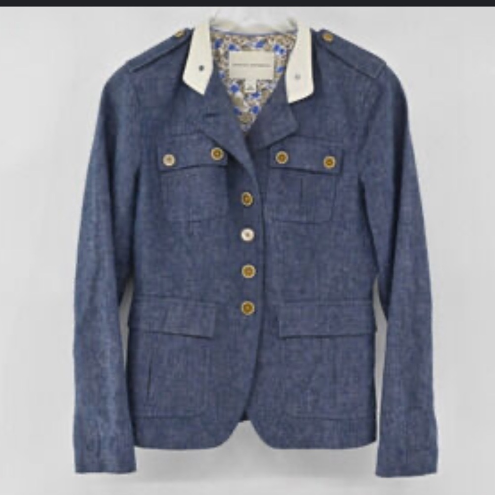 Banana Republic Linen Denim Blazer Jacket - Picture 2 of 10
